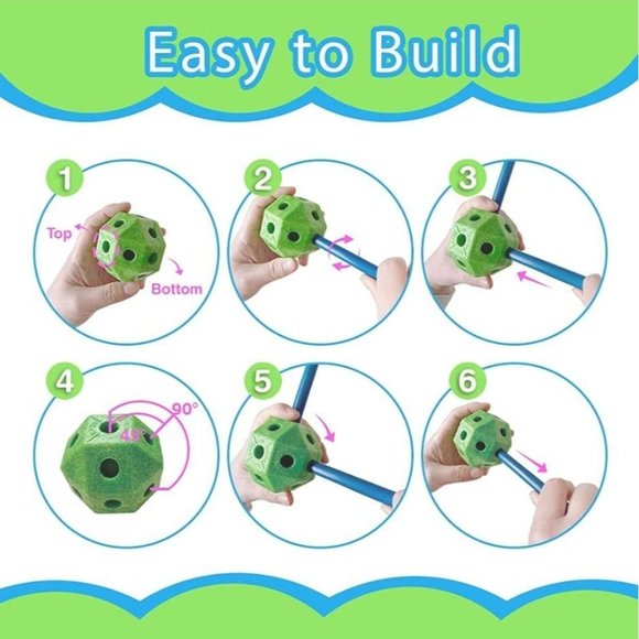 "Tinker" Toy Style Kids Fort Building Set STEM - Picture 4 of 6